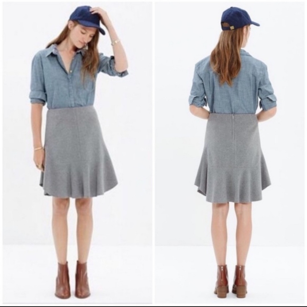 Madewell Atelier Grey Wool Blend Skirt in size 2 - Picture 5 of 9